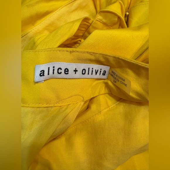 Alice + Olivia Jovie Yellow Halter Ruffle Maxi Dress Size Small - Picture 12 of 14